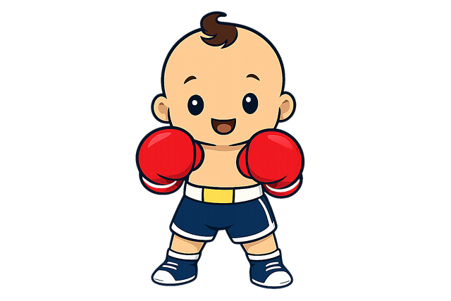 Free baby boxer red gloves sports mascot vector