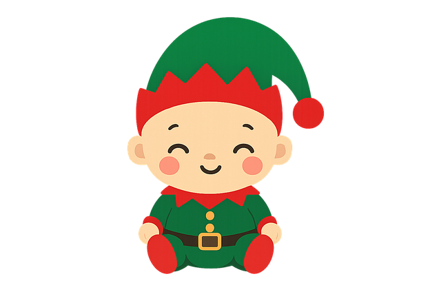 Free christmas baby baby elf christmas mascot vector