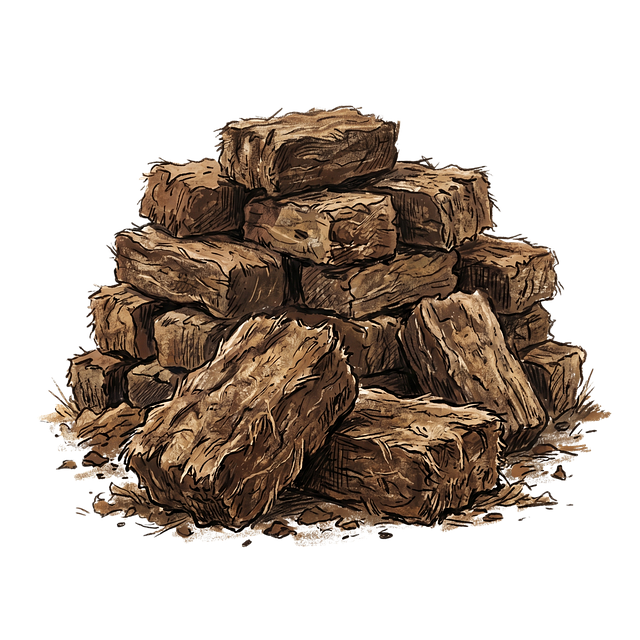 Free charcoal fuel pile illustration