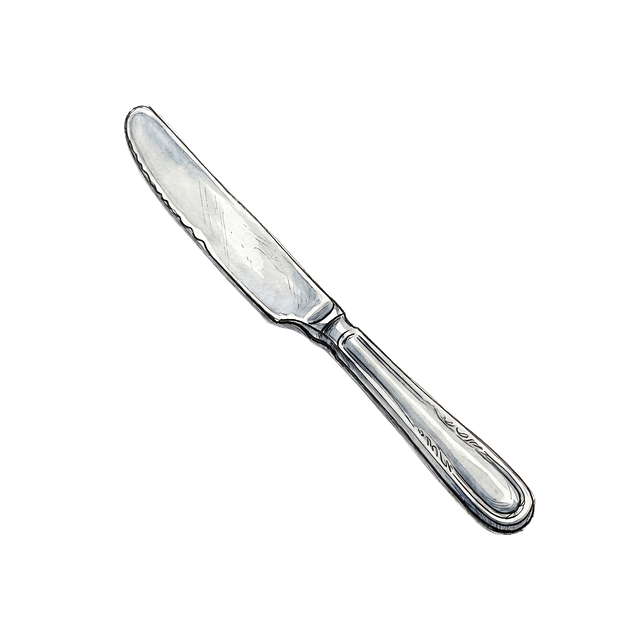 Free silver knife culinary cutlery illustration