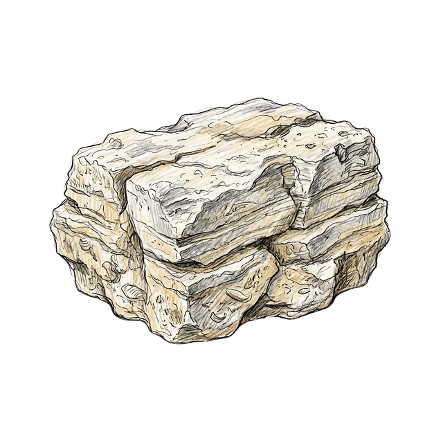 Free sedimentary rock rock block horizontal layers illustration