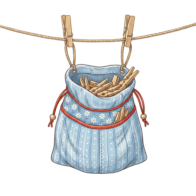 Free clothespins clothesline clothespin bag illustration