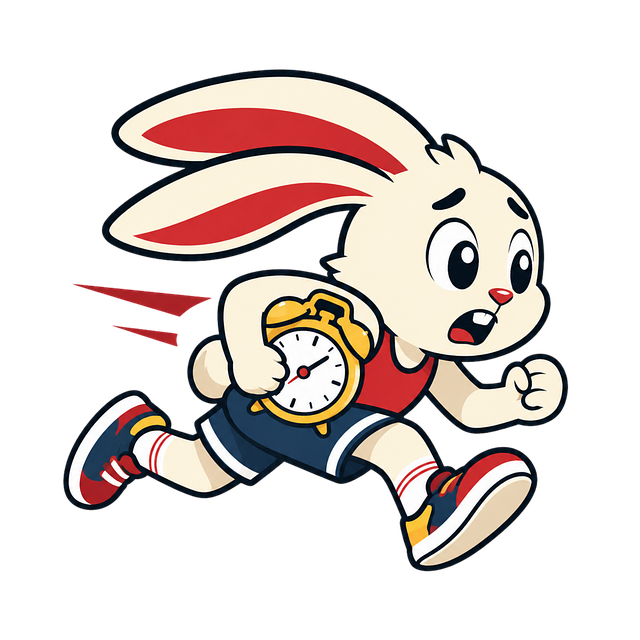 Free rabbit running alarm clock vector
