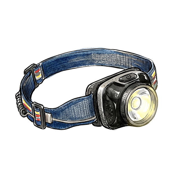Free headlamp watercolor yellow light illustration