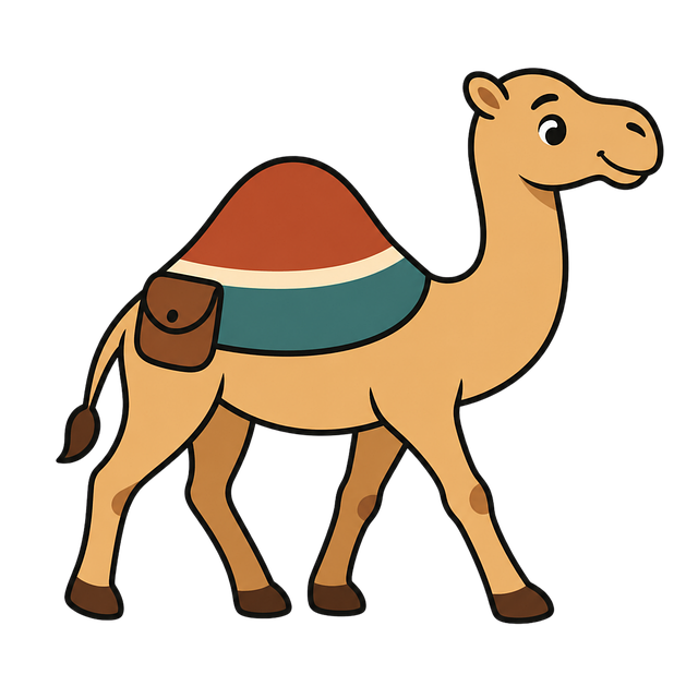 Free camel mascot cartoon vector