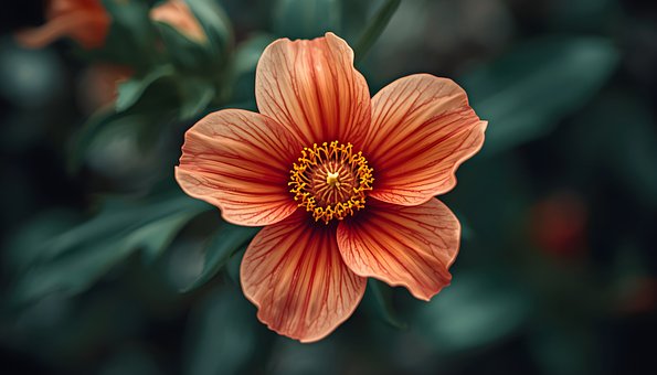 Flor, Naranja, Centro, Verano