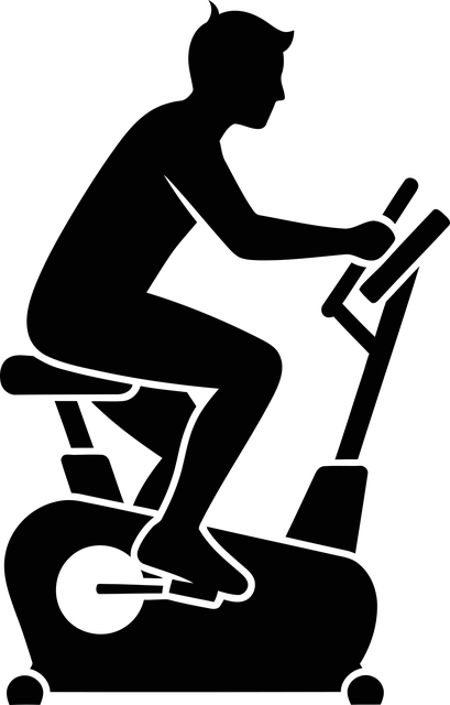 Free silhouette stationary bike exercise vector
