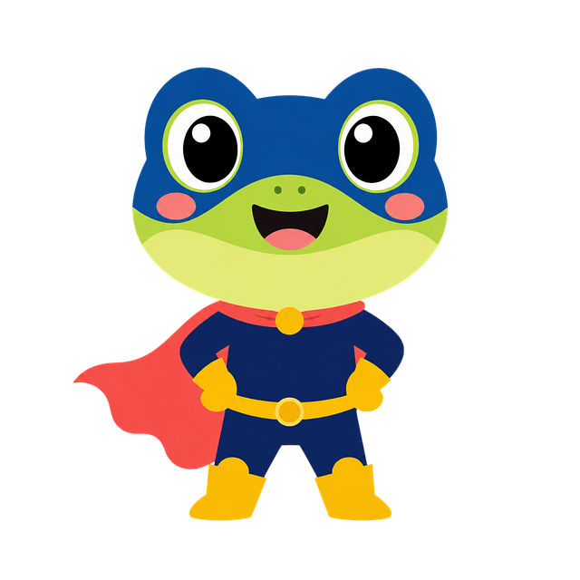 Free frog superhero cape vector