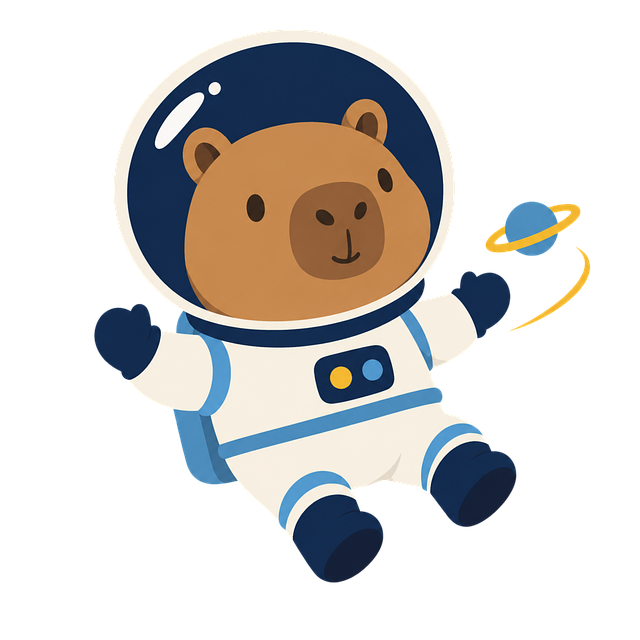 Free capybara astronaut ringed planet vector