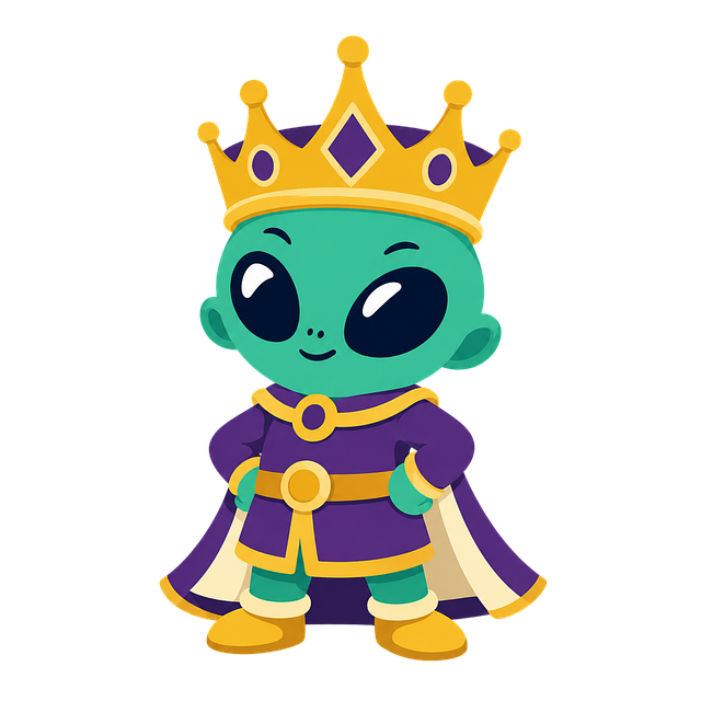 Free alien baby alien king crown vector
