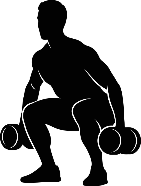 Free squat dumbbell fitness vector
