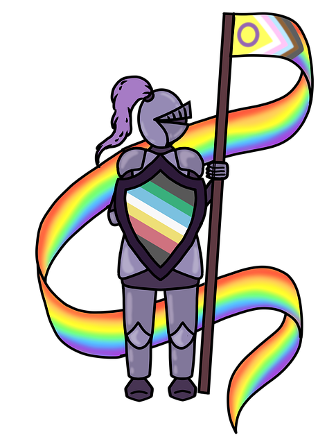 Free knight queer pride illustration