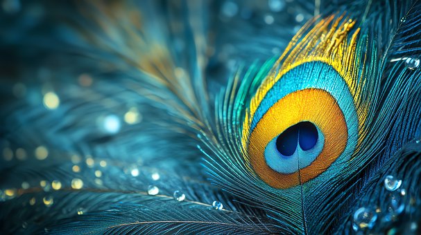 Free Peacock Feather Blue photo and picture