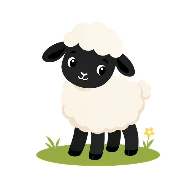 Free lamb black sheep white wool illustration