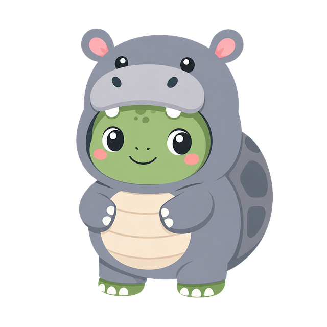 Baby Skildpadde, Flodhest, Dyrekostume