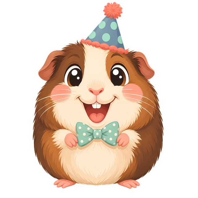 Meerschweinchen, Partyhut, Fliege, Feier