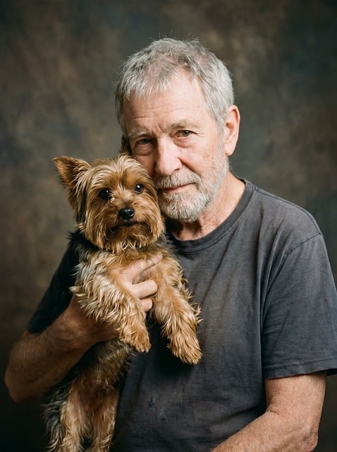 Free man dog pet illustration