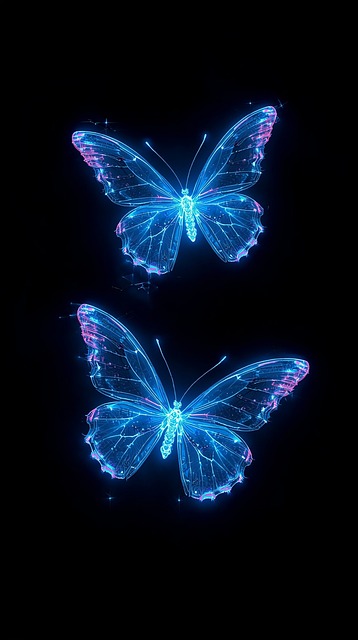 Fluture, Strălucitor, Întunecat, Neon