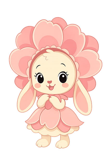 Free cute bunny flower costume blossom princess vector
