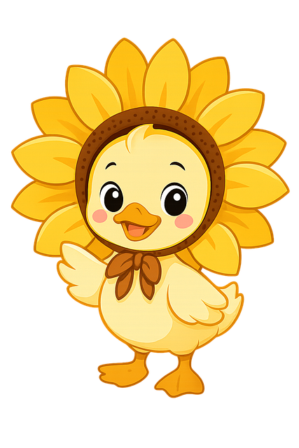Free duck duckling sunflower vector