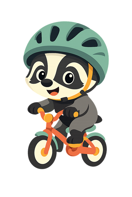 Free badger baby cycling vector