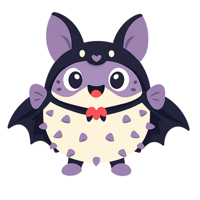 Free fish mascot bat costume halloween character vector