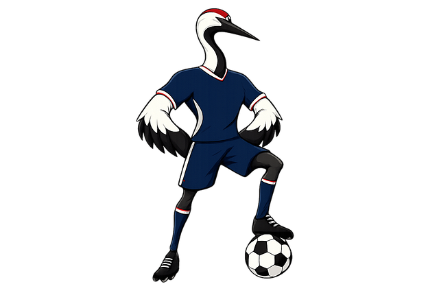 Free red-crowned crane mascot football vector