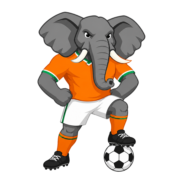Free elephant mascot soccer player vector