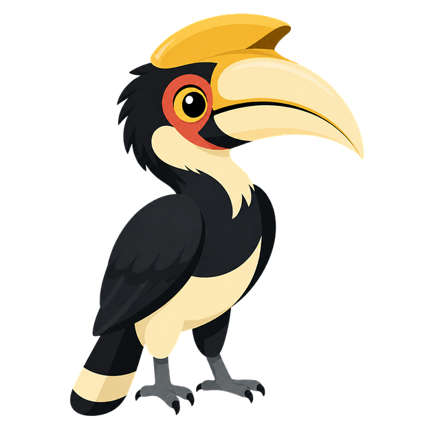 Free tarictic hornbill mascot vector