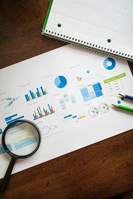 Analyse, Diagramme, Bericht, Lupe, Daten