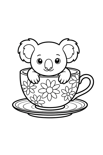 Free Coloring Page Koala photo and picture