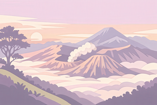 Montanha, Vulcão, Paisagem, Amanhecer