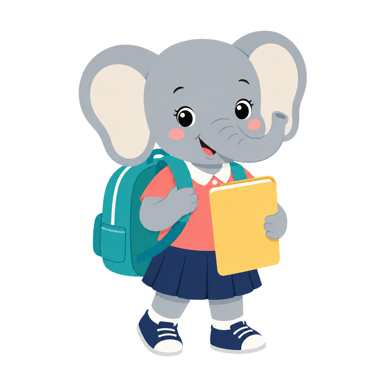 Free back to school baby elephant elephant mascot vector
