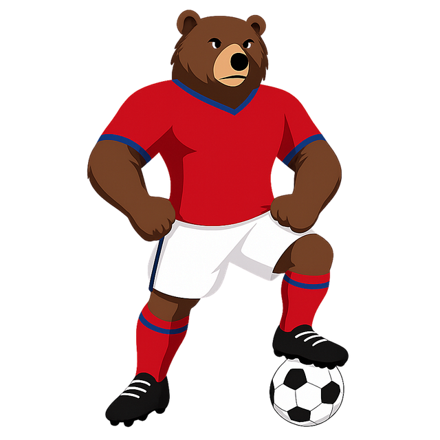 Free soccer mascot bear mascot serbian colors vector