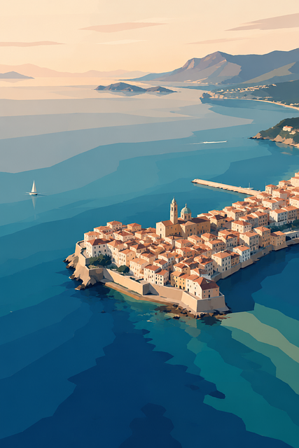 Free dubrovnik croatia adriatic sea vector