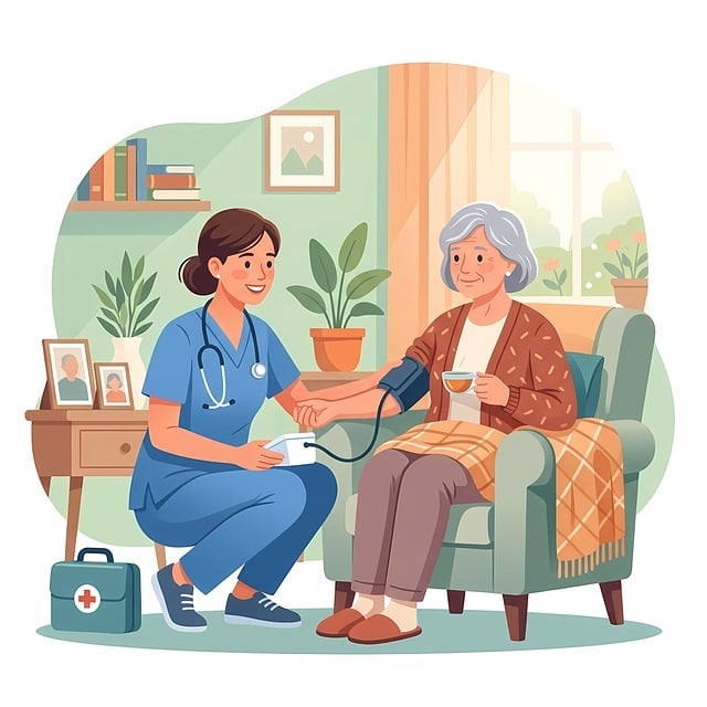 Free home care stethoscope blood pressure illustration