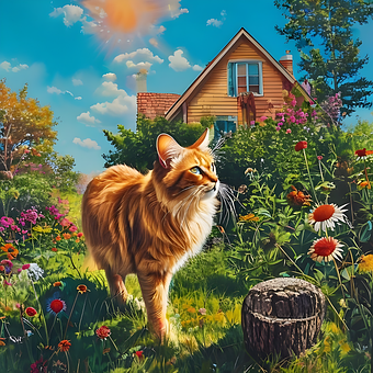 Free Cat House illustration and picture