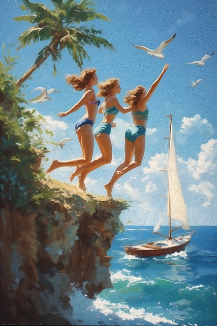 Free Beach Jump illustration and picture