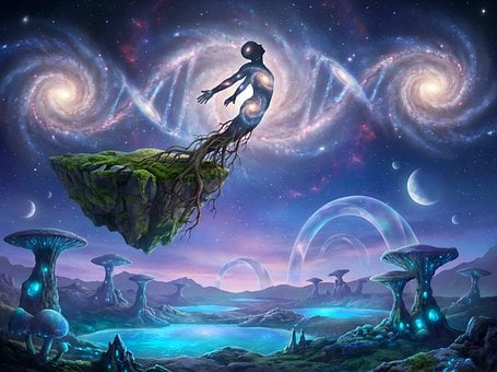 Raum, Dna, Galaxie, Nebel, Planet
