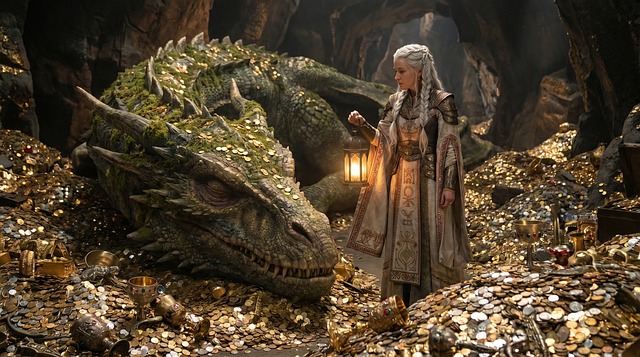 Free ai generated woman dragon illustration