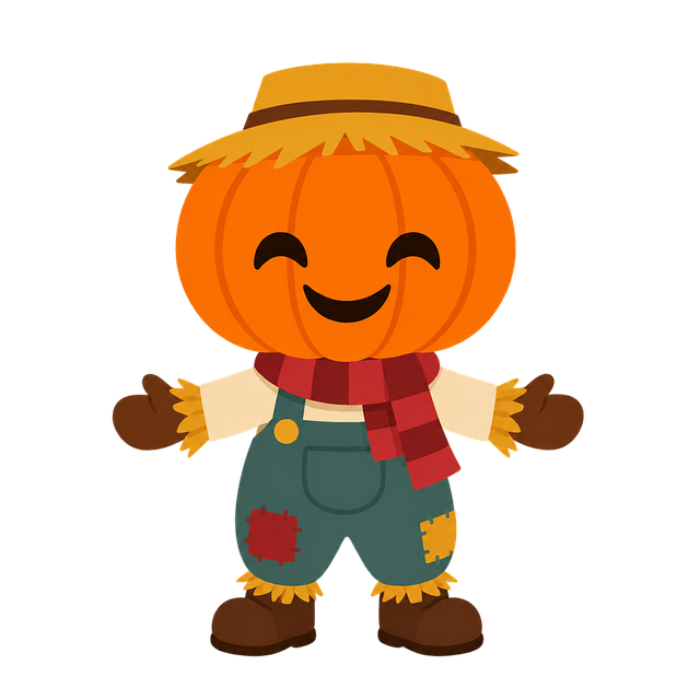 Free scarecrow pumpkin head halloween vector