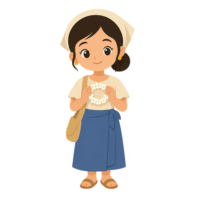 Free mascot flower seller sampaguita vector