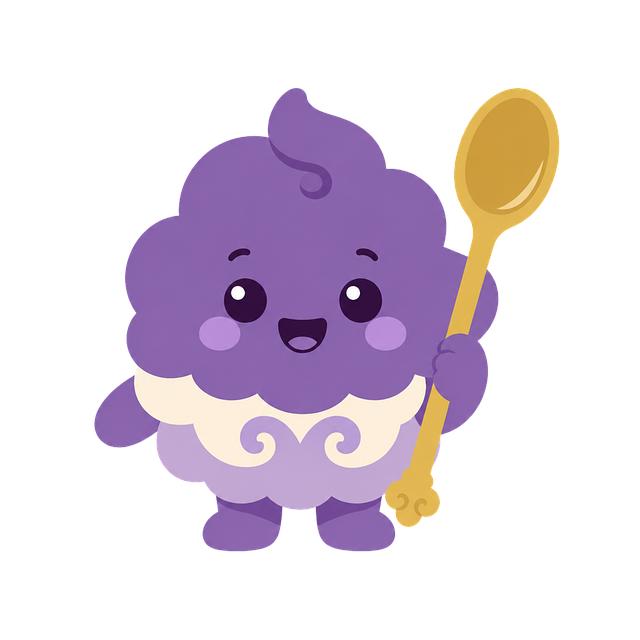 Free ube dessert mascot vector