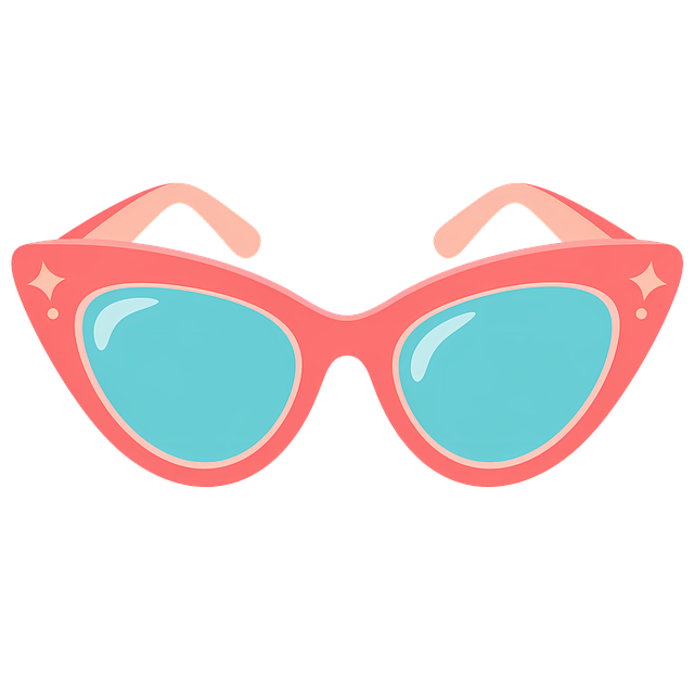 Free cat-eye sunglasses retro sunglasses coral frames illustration