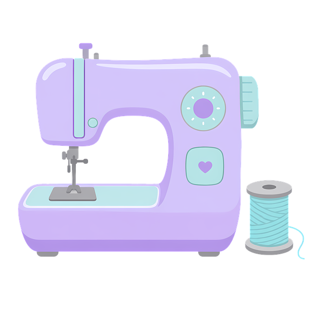 Free sewing machine pastel purple thread spool illustration