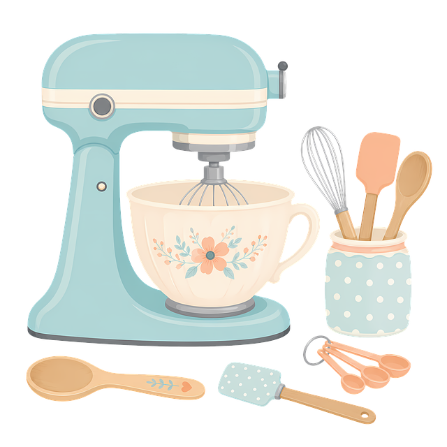 Free stand mixer kitchen utensils mixing bowl illustration