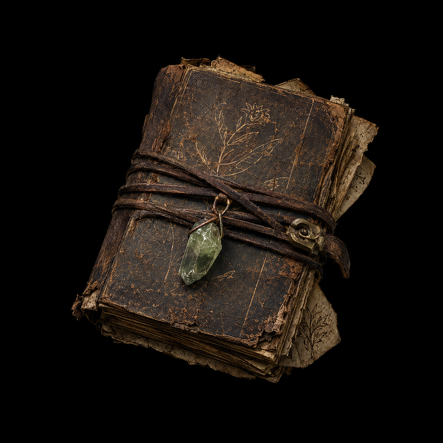 Free old book magic book crystal amulet illustration