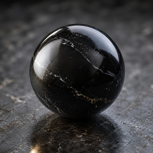 Free black marble sphere polished stone crystal sphere illustration