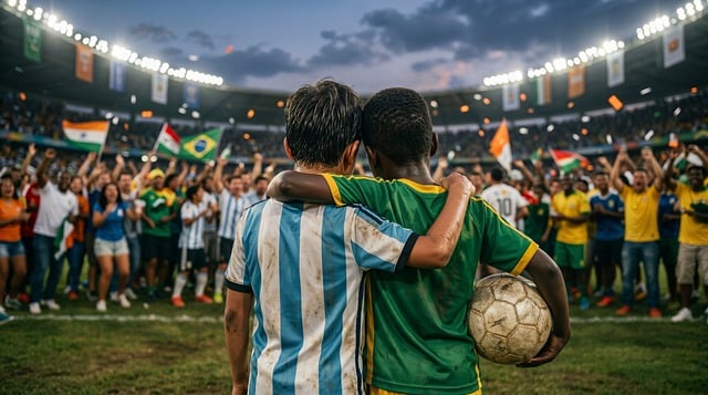Download free HD stock image of Soccer Children Free soccer children friendship illustration