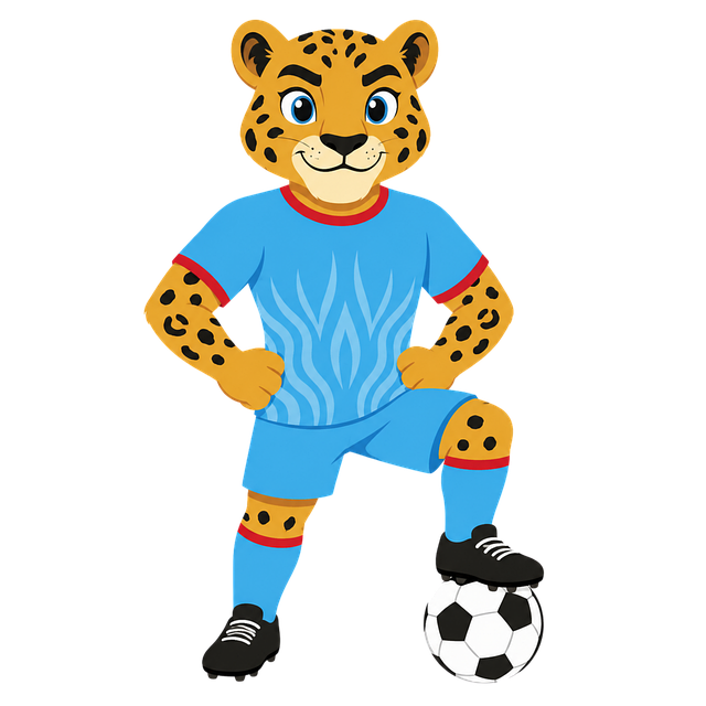 Maskottchen, Leopard, Football, Kongo